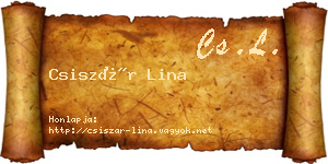 Csiszár Lina névjegykártya